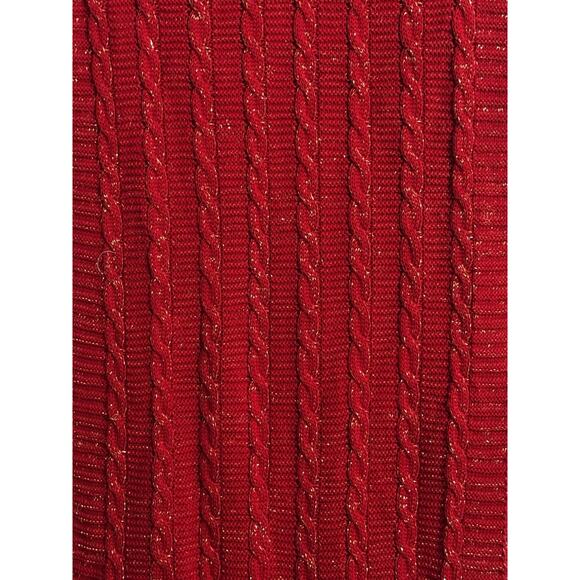 Max Studio Home Table Runner Red Cable Knit 16” X 90” Christmas Valentine NWT - Picture 3 of 7